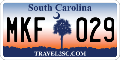SC license plate MKF029
