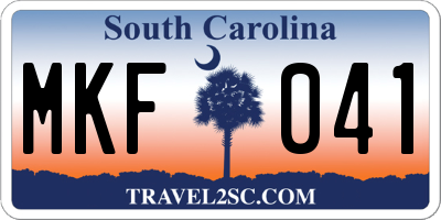 SC license plate MKF041