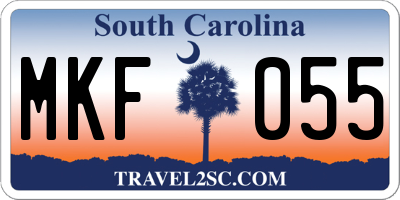 SC license plate MKF055