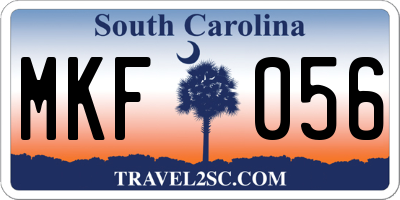 SC license plate MKF056