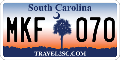 SC license plate MKF070