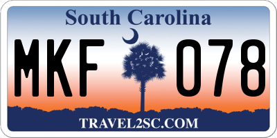SC license plate MKF078