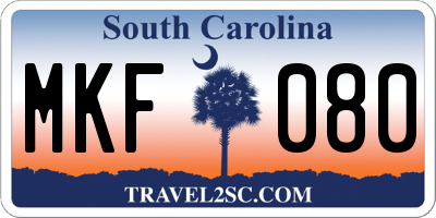 SC license plate MKF080