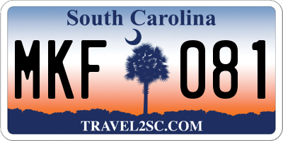 SC license plate MKF081