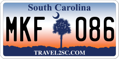SC license plate MKF086