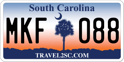 SC license plate MKF088