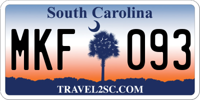 SC license plate MKF093