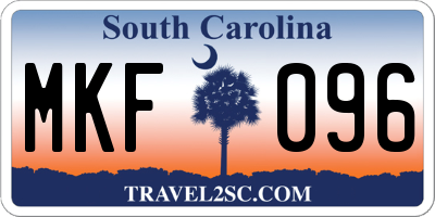 SC license plate MKF096