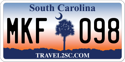 SC license plate MKF098