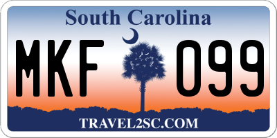 SC license plate MKF099