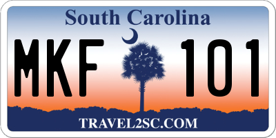 SC license plate MKF101
