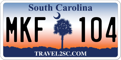 SC license plate MKF104