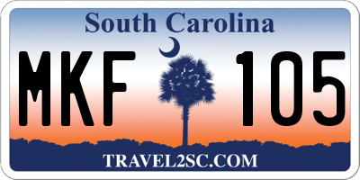 SC license plate MKF105