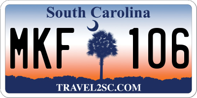 SC license plate MKF106