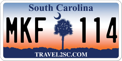 SC license plate MKF114