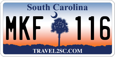 SC license plate MKF116