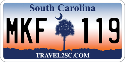 SC license plate MKF119