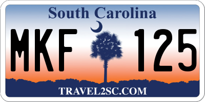 SC license plate MKF125