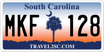 SC license plate MKF128