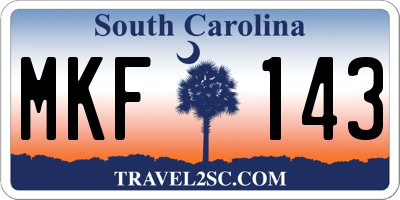 SC license plate MKF143