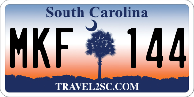 SC license plate MKF144