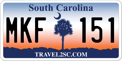 SC license plate MKF151