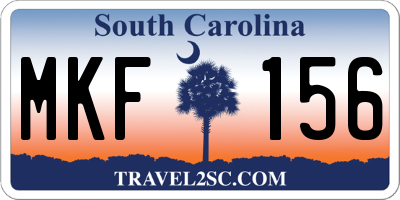 SC license plate MKF156