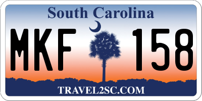 SC license plate MKF158