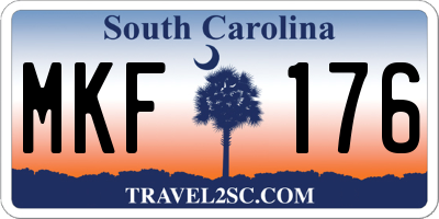 SC license plate MKF176