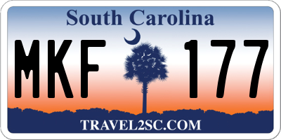 SC license plate MKF177