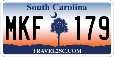 SC license plate MKF179