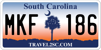 SC license plate MKF186