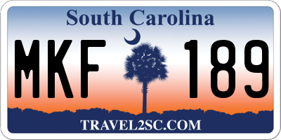 SC license plate MKF189