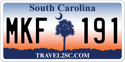 SC license plate MKF191