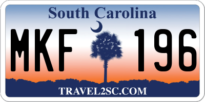 SC license plate MKF196
