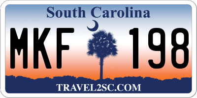 SC license plate MKF198