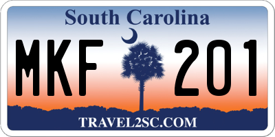 SC license plate MKF201