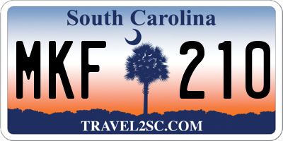 SC license plate MKF210