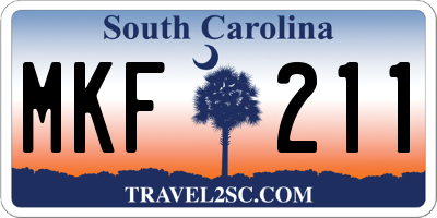 SC license plate MKF211