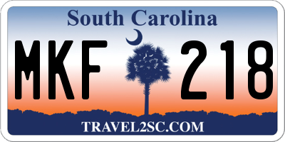 SC license plate MKF218