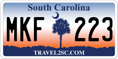 SC license plate MKF223