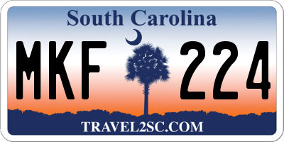 SC license plate MKF224