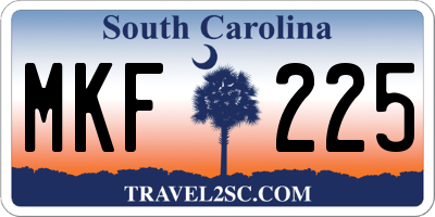 SC license plate MKF225