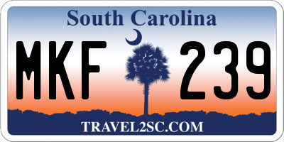 SC license plate MKF239