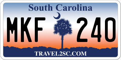 SC license plate MKF240
