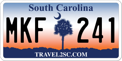 SC license plate MKF241