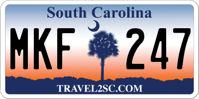 SC license plate MKF247