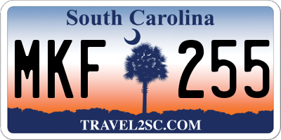 SC license plate MKF255