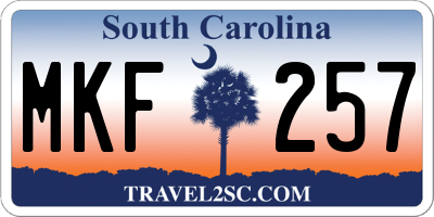 SC license plate MKF257