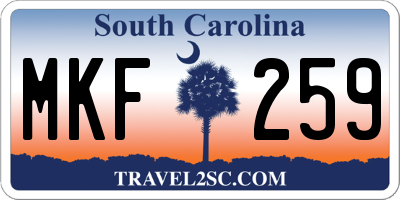SC license plate MKF259